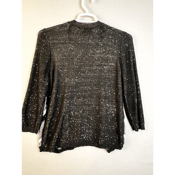 Alfred Dunner Sweater Set Women's Large Black Sequins Embellished Party Sparkle - Picture 6 of 9